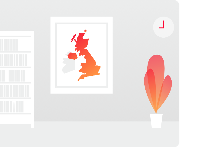 TV and map of UK