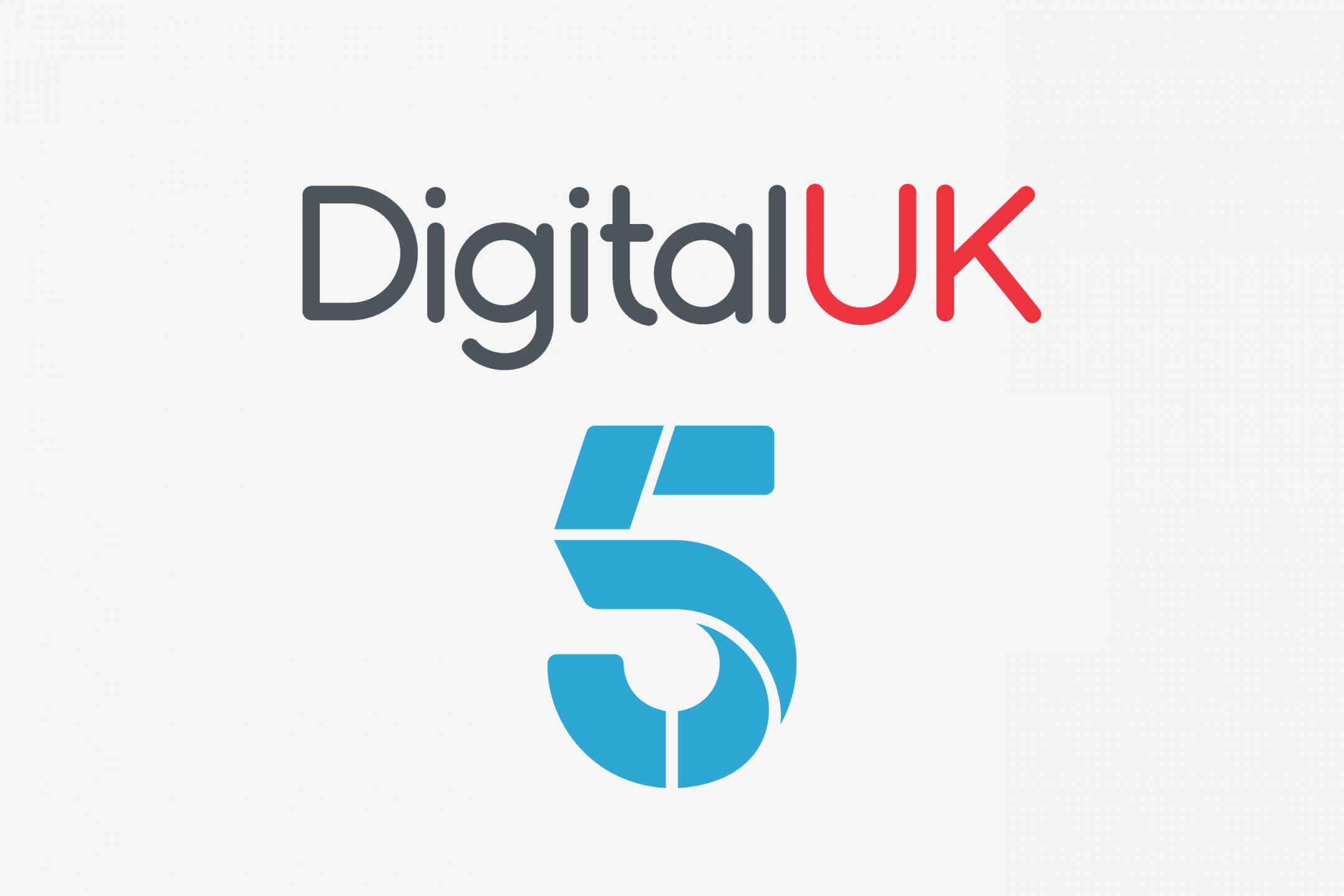 Digital UK and Channel 5 logos