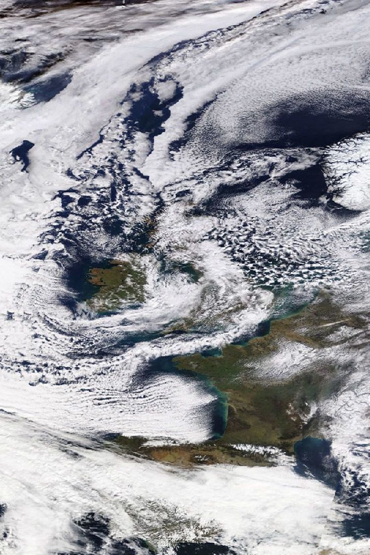 Satellite view of the 'Beast from the East' storm