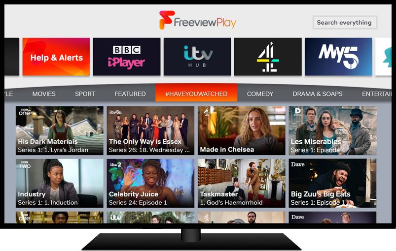Freeview Play 'Have You Watched' screen