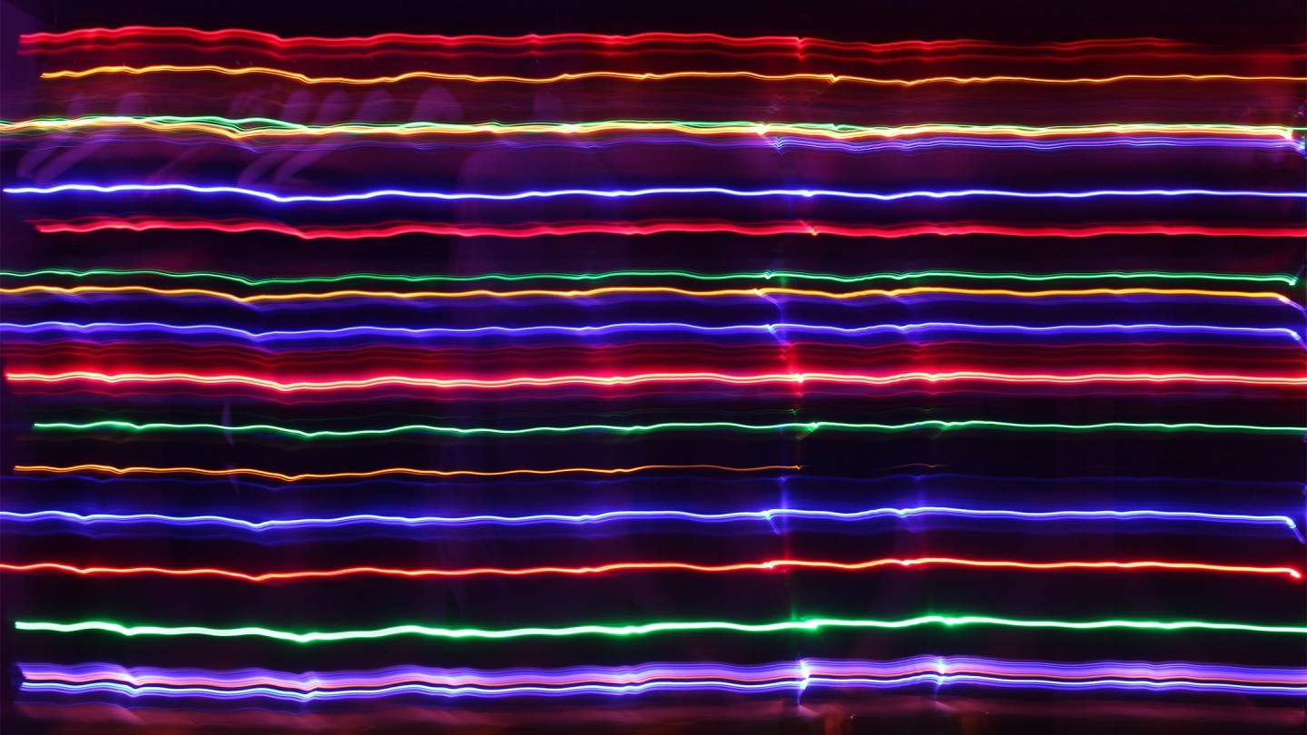 Multi-coloured neon lines