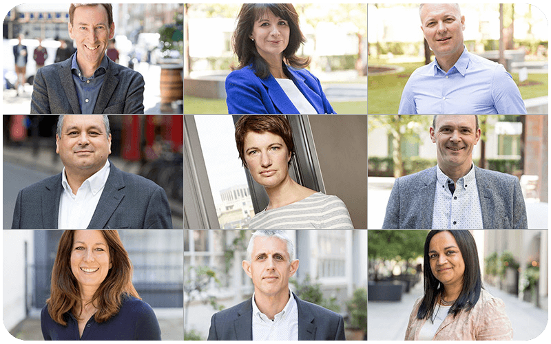 Headshots of the Freeview and Digital UK leadership team