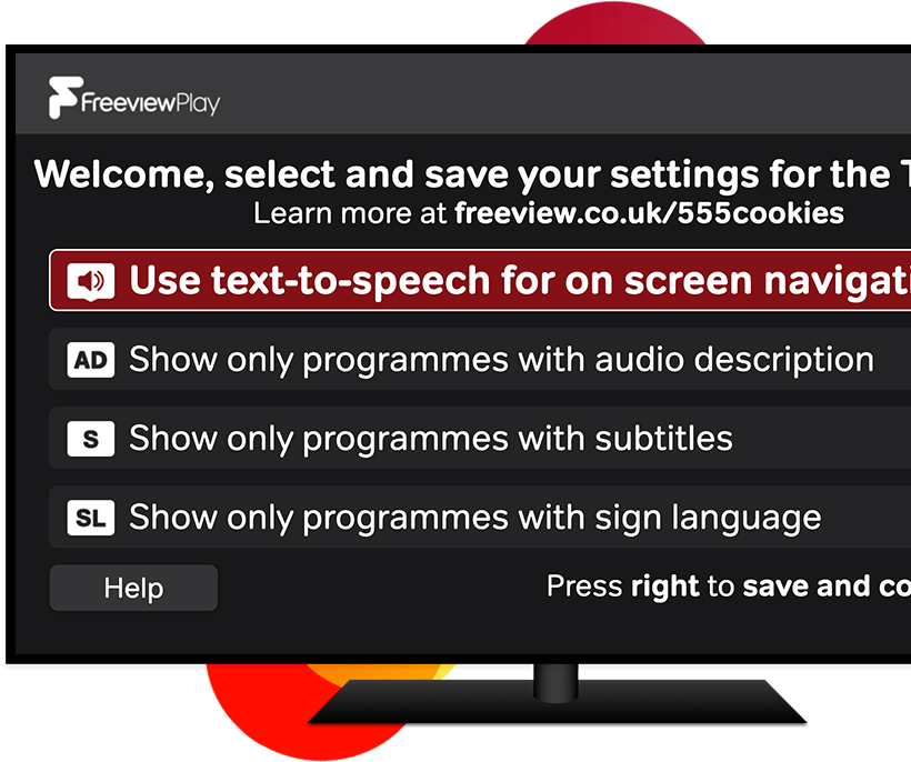 Freeview Play Accessible TV Guide Home