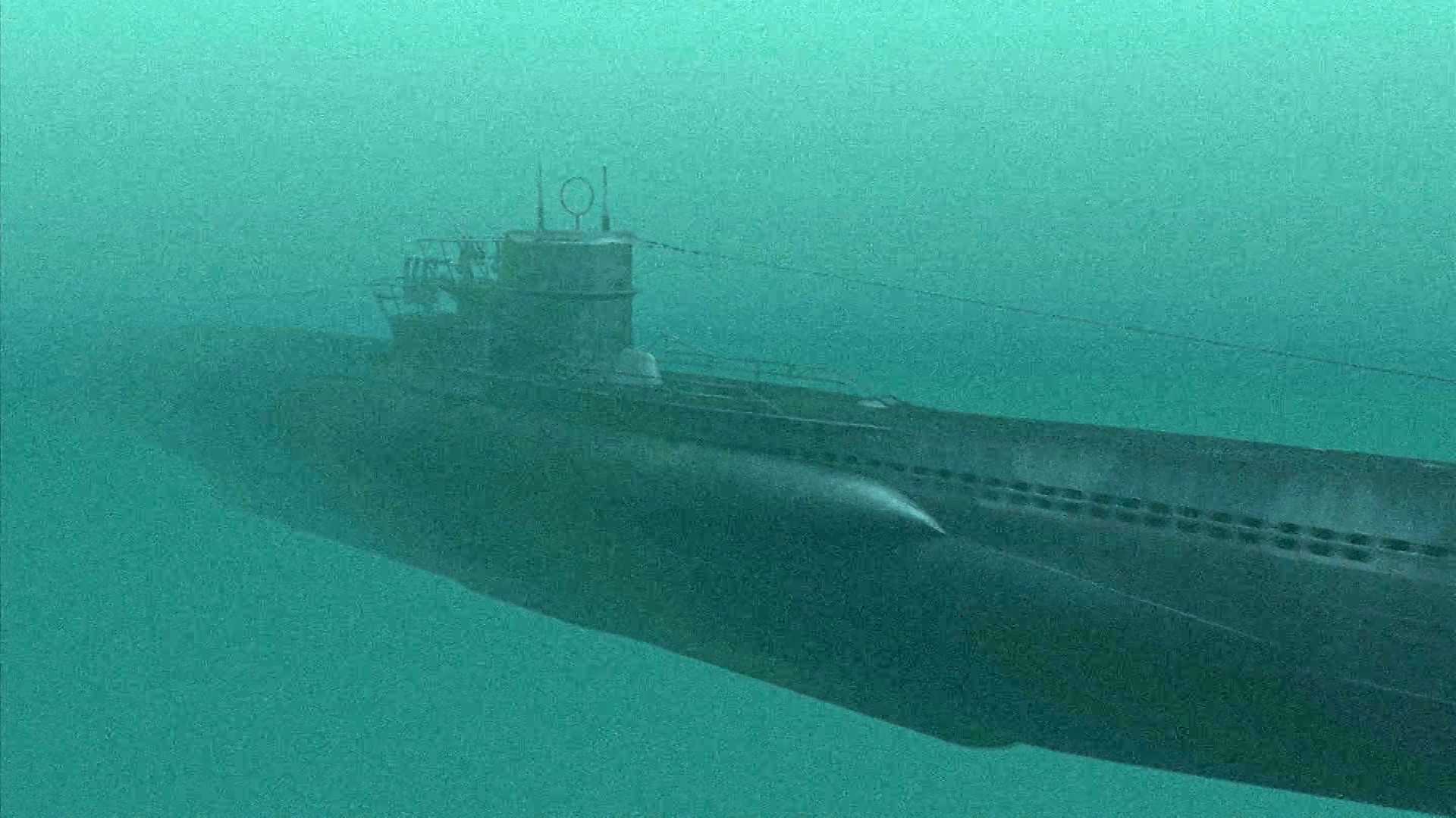 Underwater picture of a submarine