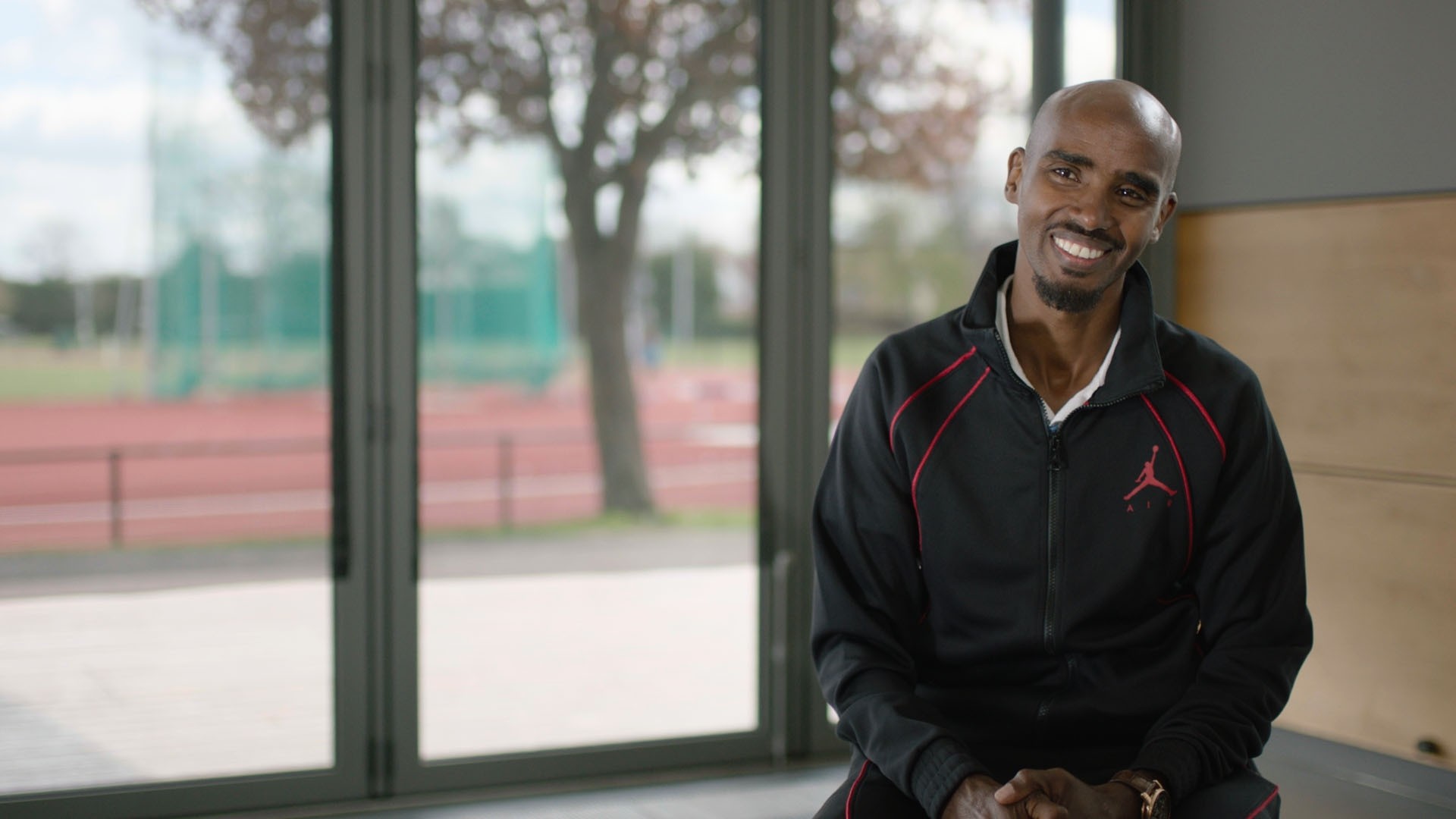 Mo Farah talking to camera