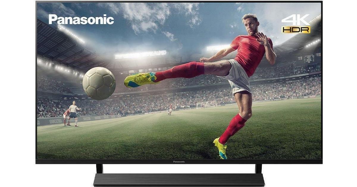 Panasonic TV screen showing a football match
