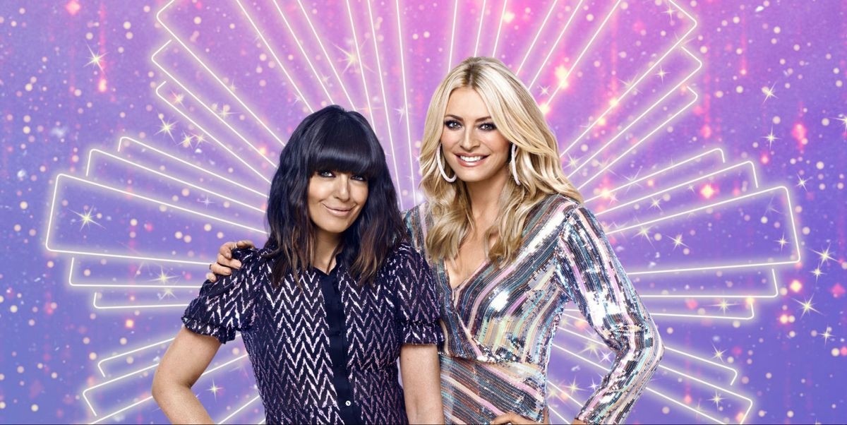 Tess Daly and Claudia Winkleman against the Strictly background