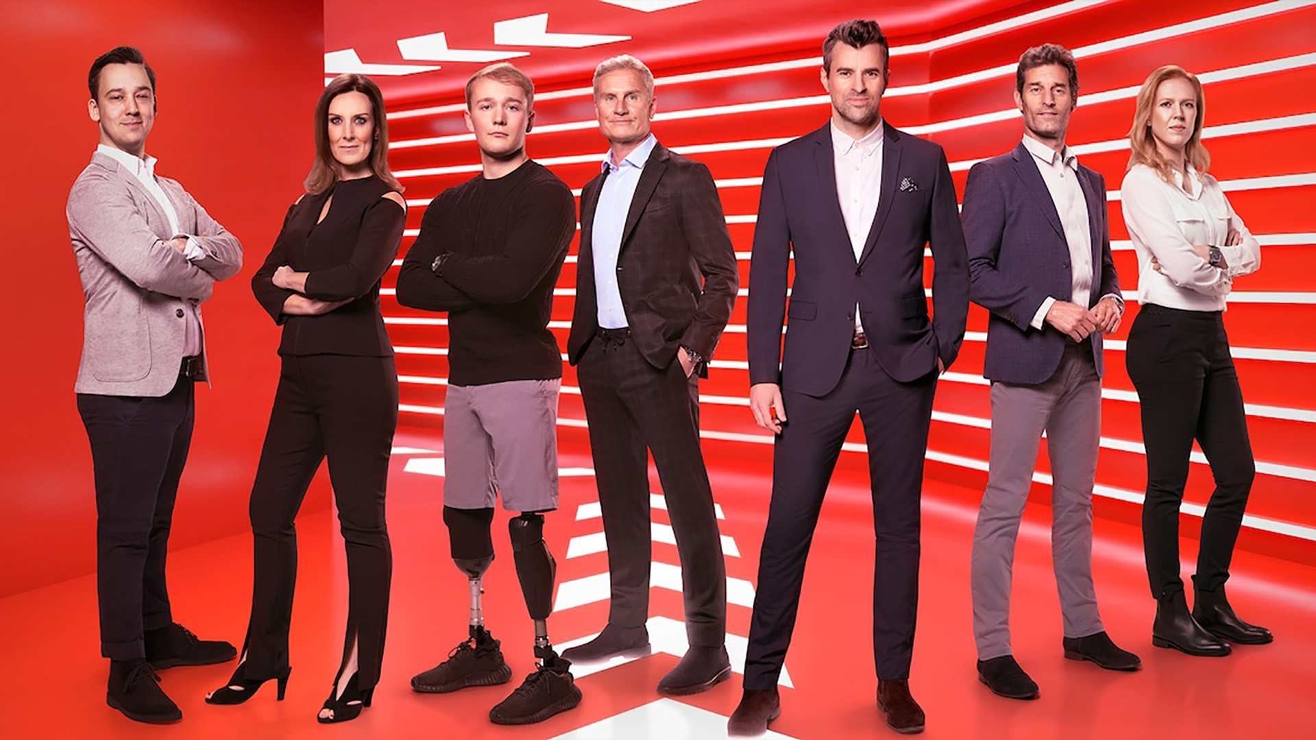 A line-up of Formula 1 presenters
