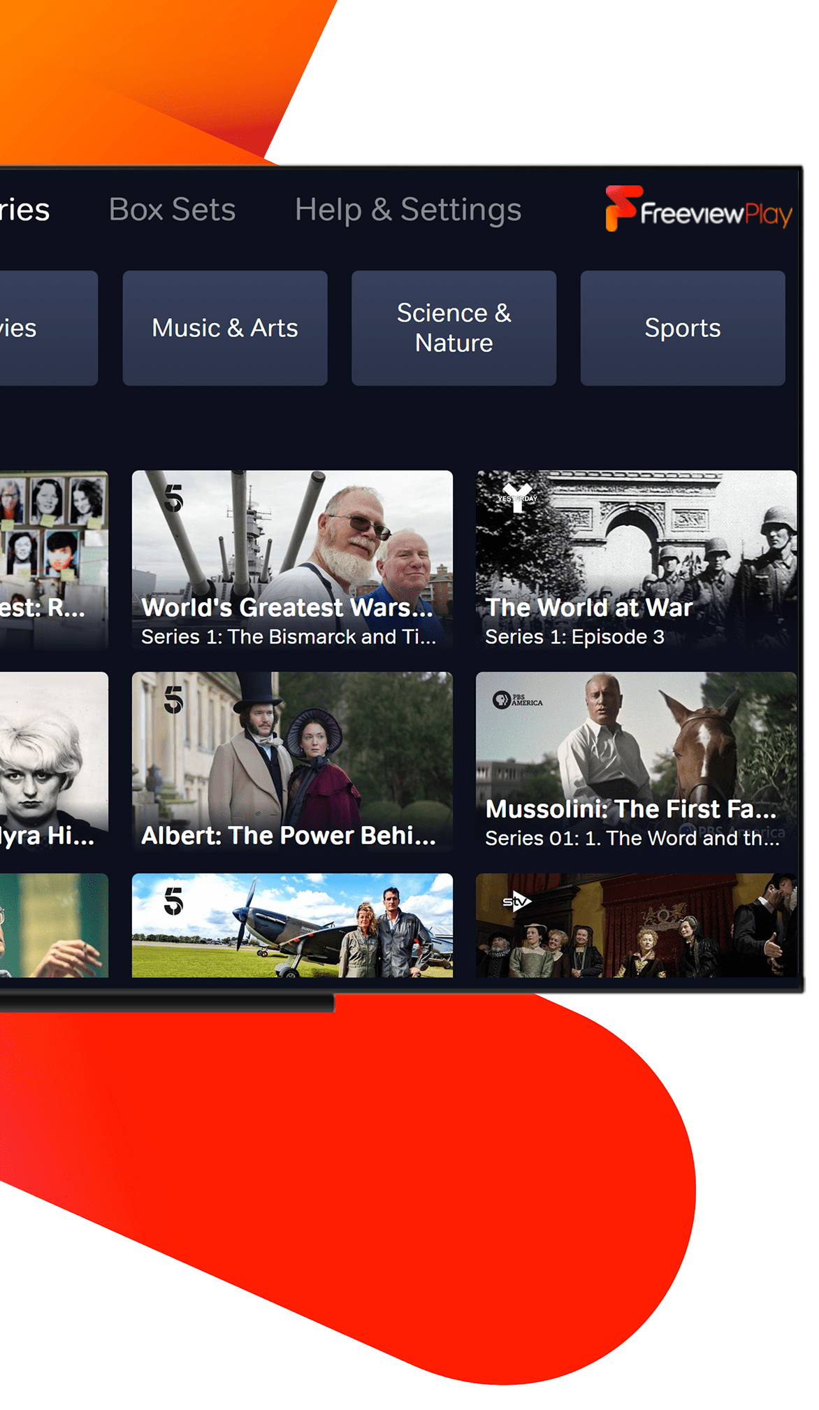 Explore freeview play - history