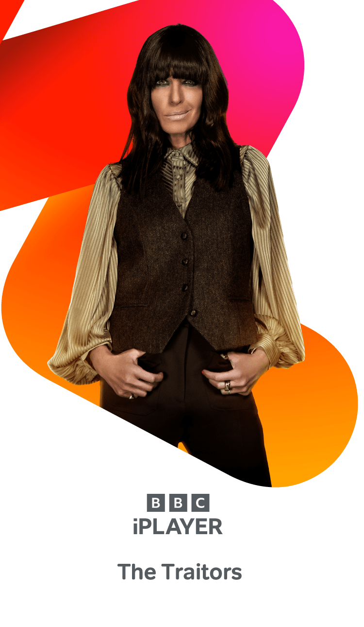 Woman with dark brown bob standing, BBC iPlayer Traitors