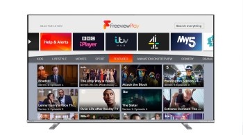 Toshiba TV on the Explore Freeview Play page hosted on Channel 100